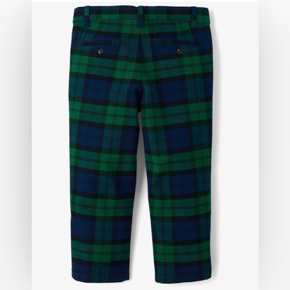 NIB! Gymboree Navy and Green Plaid Noble Forest Pants Trousers - Picture 3 of 6